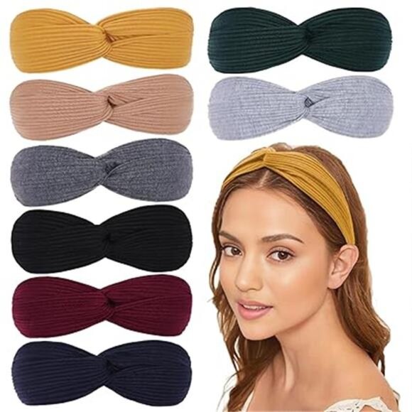8-Pack Women's Cross-Knotted Elastic Headbands – Soft, Non-Slip, Versatile - Picture 7 of 7